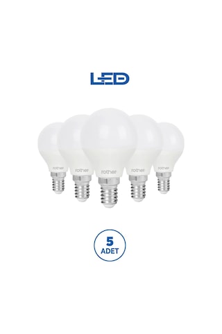 Rtl09201 Rother G45 Led Ampul 6w E14 470 Lümen 6000k Beyaz Işık Enerji Tasarruflu Ampul 5 Adet
