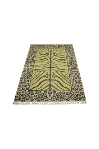 Zehra Abla Halı Yeni El Dokuma Modern Leopar Tasarım Yün Kilim 7395 Çok Renkli