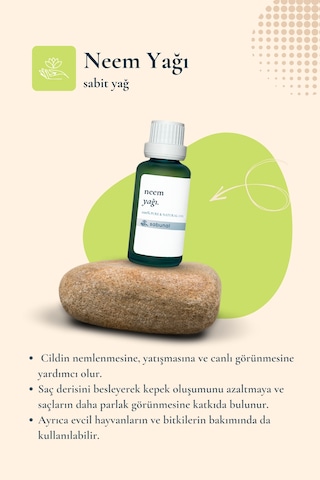 Sabunal Neem Yağı 30 ML Doğal Cilt Ve Saç Bakım Yağı