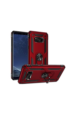 Galaxy S8 Plus Kilif Zore Vega Yüzüklü Standli Zirh Kilif 556703770