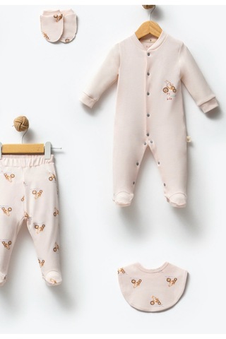 By Bubbles Unisex Desenli 10'lu Hastane Çıkış Seti Ekru Kaplumbağa