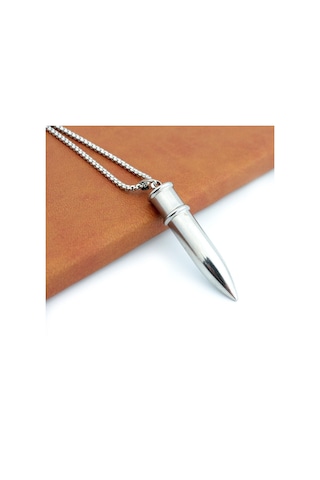 Pigado Paslanmaz Çelik Zincirli Mermi Kolye