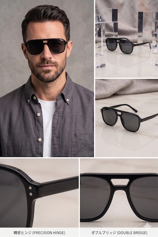 Pilot Model Güneş Gözlük Unisex Model Şık Kesim Çerçeve Old Money Zamansız Tasarım Siyah 33855133