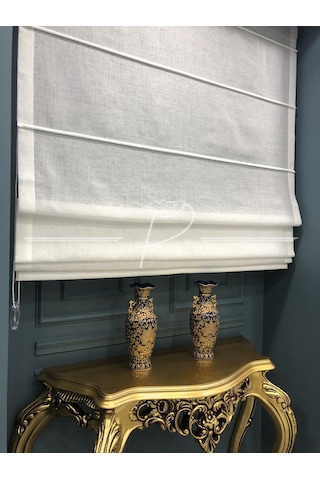 Katlamalı Keten Tül Perde 1. Kalite Foldet Keten Kumaş Mekanizmalı Tül