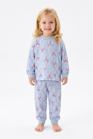Modanıno %100 Pamuk Ve Baskılı Kız Çocuk Pijama Takımı 9-36 Ay 12741ıs Açık Mavi