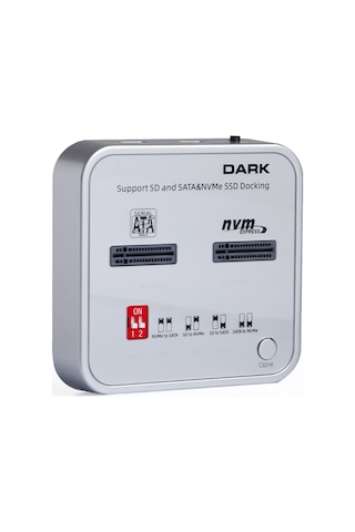 Dark M2 SSD Disk İstasyonu Klon ve SD Kart Destekli