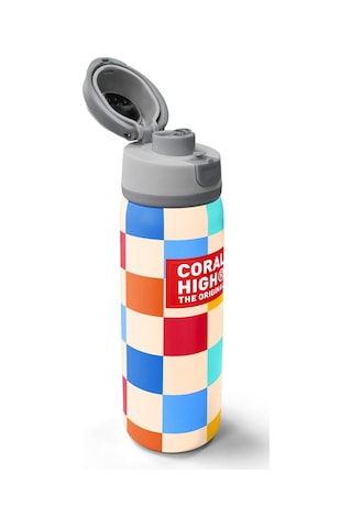 Coral High Çok Renkli Dama Desenli Pipetli Ve Direkt İçim Çelik Termos 800 Ml 38503 Çok Renkli
