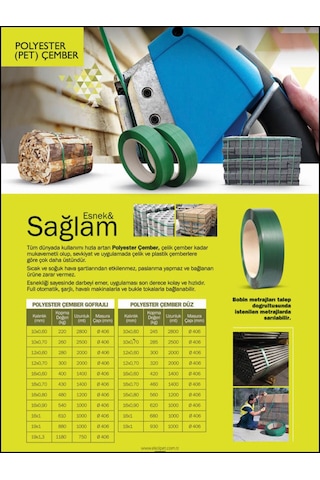 Polyester Yeşil Pet Çember 19Mm