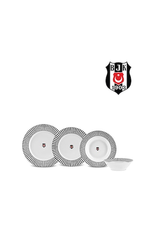 Karaca X Beşiktaş Forever Bone 24 Parça 6 Kişilik Yemek Takımı Siyah