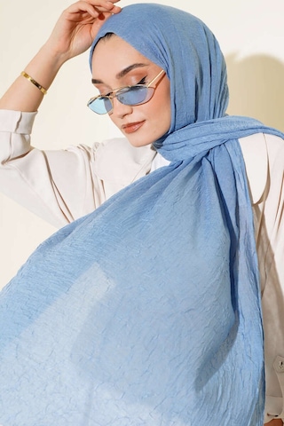 Bambu Şal Tesettür, Pamuklu, Hafif, Rahat, Şık, Yüksek Kalite, Hijab, Shawl, Original, Lux Mavi