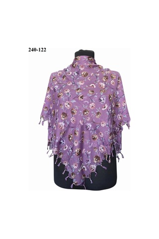 Dolce Cotton Desenli Sökme Boncuklu Eşarp 240-122 Çok Renkli