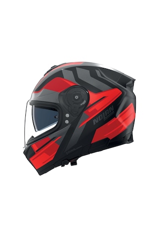 Nolan N80.8 Trittico 357 Kapalı Kask Siyah  Kırmızı