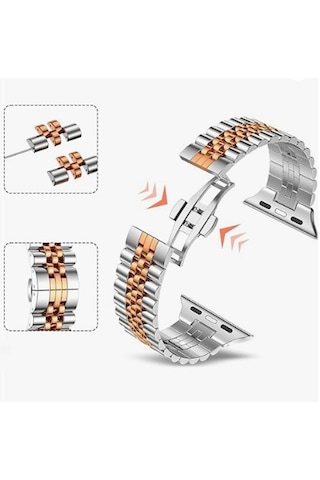 Apple Uyumlu  Watch 38 40 41 Mm Rlx Metal Kordon