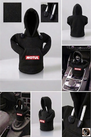 Motul Tasarım Hoodie Vites Topuzu Kılıfı - Universal Sweatshirt Model Vites Aksesuarı Siyah