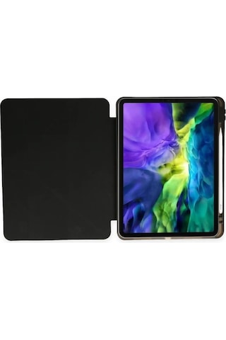 Samsung Galaxy Uyumlu Tab S10+ Plus 12.4" Kalem Bölmeli Uyku Modlu Arkası Silikon Kapak Kılıf Kılıf