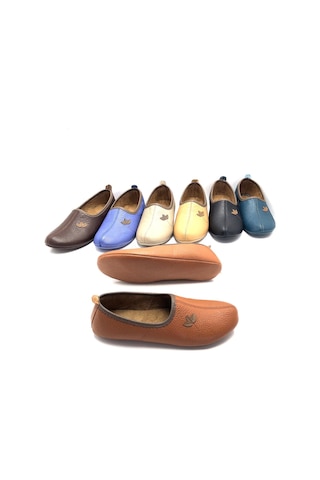 Umut Hakiki Deri Hac Umre Tavaf Patiği Ve Ev Ayakkabısı Taba