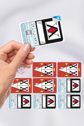 Avcı Lisansı Hunter Hunter Hxh Kart Kaplama Yapışkanlı Folyo Sticker 8 Adet Çok Renkli
