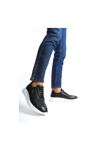 Mubiano Hakiki Deri Mbknt2090-s Erkek Siyah Sneaker & Spor Ayakkabı Siyah