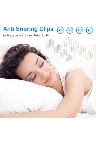 Hangfox Uyku Ve Horlama Yardımcıları Seti: 4 Adet Silikon Burun Klembi + 8 Adet Horlama Engelleyici Klembi