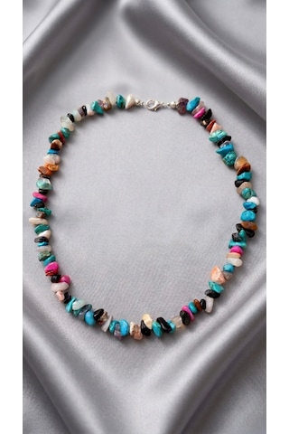 Çok Renkli Doğal Taş Kolye Sun&shells By Özge Karışık Çok Renkli Doğal Taş Kolye Sun&shells By Özge Karışık