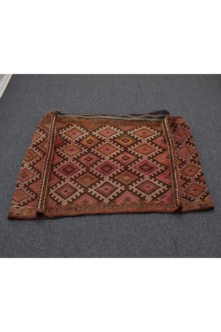 Zehra Abla Halı Antika El Dokuma Büyük Boy Kağızman Nadir Beşik Yün Kilim 6956 Çok Renkli