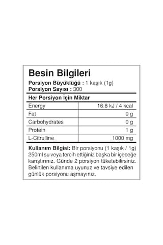 Bigjoy Citrulline Sitrulin 300 Gr Toz Saf Citruline