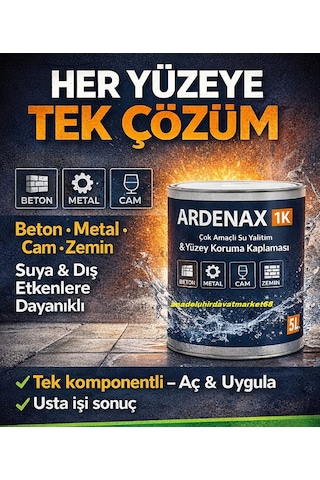 Ardnax Teras Su Sızdırmaz Havuz Yalıtımı Sızıntı Önleyici Su Yalıtım Reçine Şeffaf 5lt