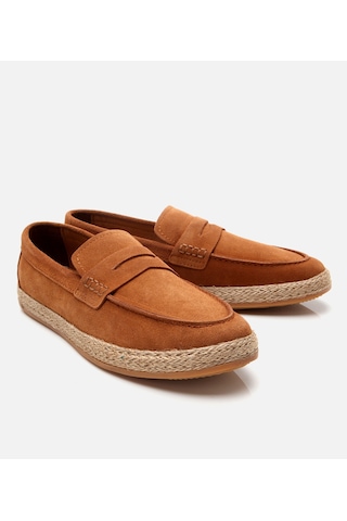 Hotiç Erkek Süet Deri Taba Hasır Detaylı Espadril 02ayh305520a370 Taba