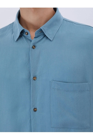 Kip Koyu Mint Fitilli Oversize Fit Dokuma Casual Gömlek Mint