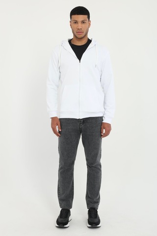 Dufy Erkek Regular Fit Kapüşonlu Beyaz Sweatshirt-19447