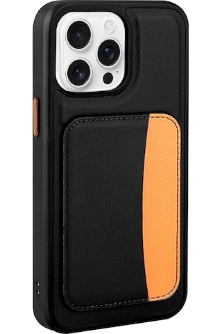 Apple Uyumlu iPhone 16 Pro Max Kılıf Kartlıklı Zore X-kart Silikon Kapak - Koyu Gri Koyu Gri