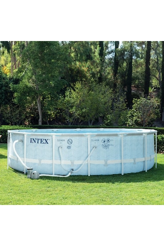 İntex 26746 488x122cm Yuvarlak Prefabrik Havuz Seti 220v Filtreli