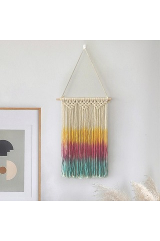 Homyl Makrome Duvar Askısı Renkli Yılbaşı Vurguları Bohem