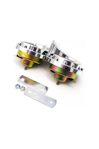 Fortunelane 12v Çift Tonlu Salyangoz Klosu - 115db, Abs Malzeme, Kolay Kurulum, 2 Adet Gümüş Renkli