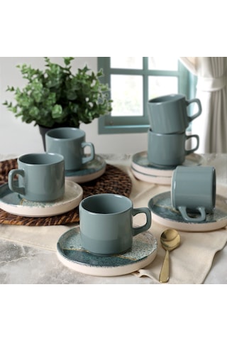 Keramika Colored Çay Takımı 12 Parça 6 Kişilik 19781