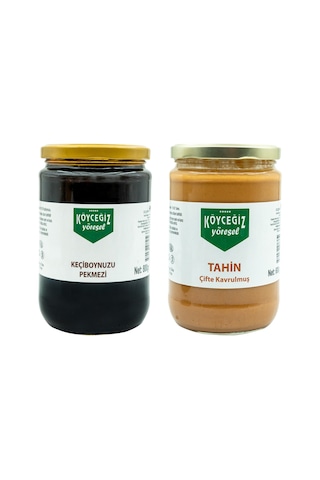 Köyceğiz Yöresel Çifte Kavrulmuş Tahin 600 G + Keçiboynuzu Pekmezi 800 G