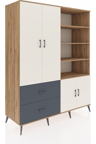 Kronos Gardrop 7 Raflı 2 Çekmeceli Tek Askılı 176x59x221 Çam-aytaşı/antrasit Aytaşı/antrasit