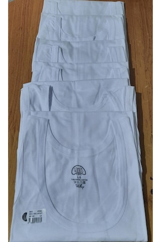 Erkek Penye Atlet 6'lı Paket Beyaz