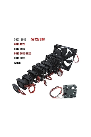 4010 12025 8010 30mm Dc 5v 12v 24v Soğutma Fanı Fırçasız Motor Kasa Sessiz 40mm 50mm 60mm 70mm 80mm 90mm 120mm 3d Baskı İçin 2pın 12025 12v