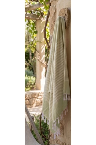 Lüks Hürrem Desen Peştemal 90x170 Cm - Pamuklu Ultra Hafif Hızlı Kuruyan Plaj Hamam Sauna Havlusu Haki