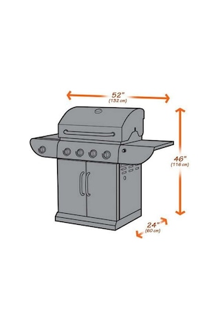 Teltree 52 İnç Ağır Duty Dört Mevsimli Barbekü Örtüsü - Oxford Kumaşı, Su Geçirmez, Toz Ve Güneşten Koruma - 145x61x117cm, 450g Çok Renkli