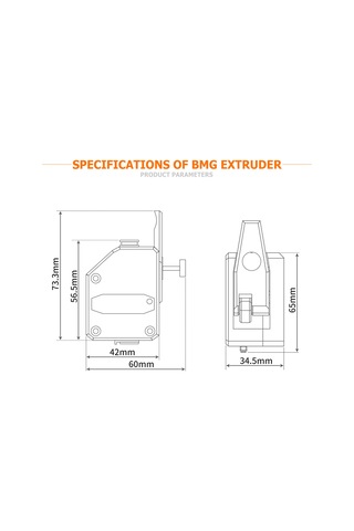 Geekyou Aibecy 3:1 Çift Dişli Azaltmalı Ekstruder, 1.75mm Filament İçin, Tpu Dahil Esnek Filamentler İçin Uygun, Cr10/ender 3 Serisi Dıy 3d Yazıcılar İçin