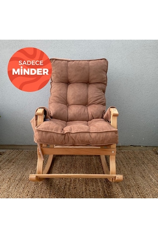 Reyo Home Sallanan Sandalye Minderi Kapitone Çift Cepli Kahve