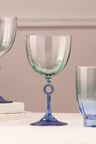 Rakle Elite 4'lü Su Kadehi Seti Mavi 270 Cc Renkli