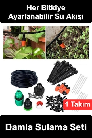 Damlasulama 10 Noktalı Bahçe Sulama Sistemi Seti Ayarlanabilir Damlatıcılı Saksı Balkon Sera Bitki