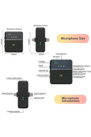 Sx31 Kablosuz Yaka Mikrofonu 3 İn1 Iphone Type-c Ve Jack Uyumlu