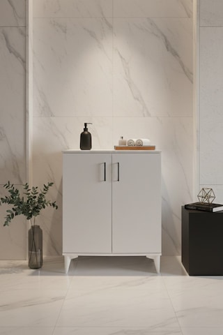 Çok Amaçlı Dolap 2 Kapaklı Banyo, Mutfak, Kiler, Beyaz Beyaz