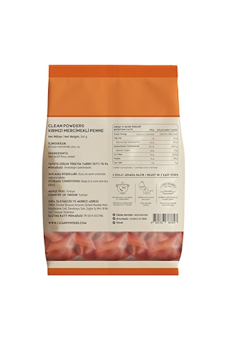 Clean Powders Protein Makarna Kırmızı Mercimek 240 Gr 2 Adet - Aromasız