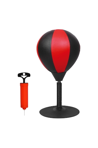 Konesam Ofis Stres Çözücü Pu Deri Masaüstü Savaş Topu - Geri Tepki Yaylı Süngerli Egzersiz Aleti