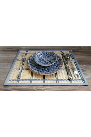 Amerikan Servis Hasır Dikdörtgen Mavi Renk 30x40 Cm Mavi